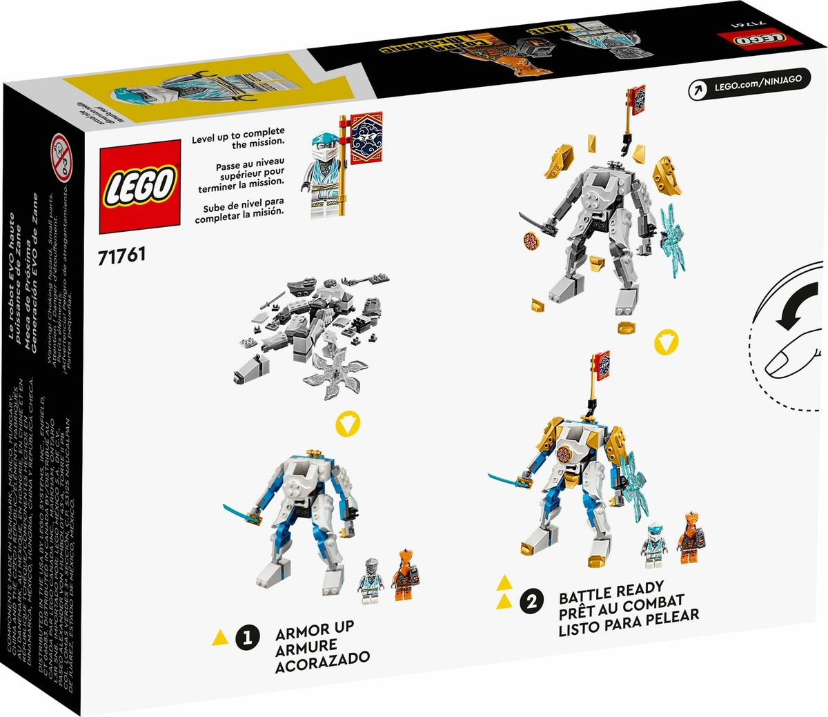 LEGO 71761 Zane's Power Up Mech EVO NINJAGO Playset Building LEGO 71761 Zane's Power Up Mech EVO NINJAGO Playset Building