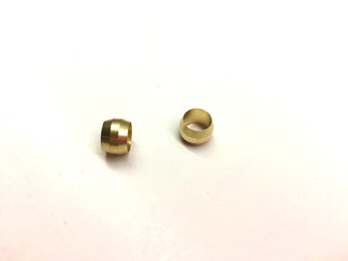 8mm ID Brass Olive Barrel Compression Sleeve Ferrule Ring Soft Copper 2pcs