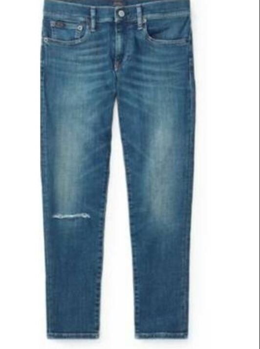 Женские укороченные брюки-скинни Polo Ralph Lauren The Tompkins, синяя стирка, 28