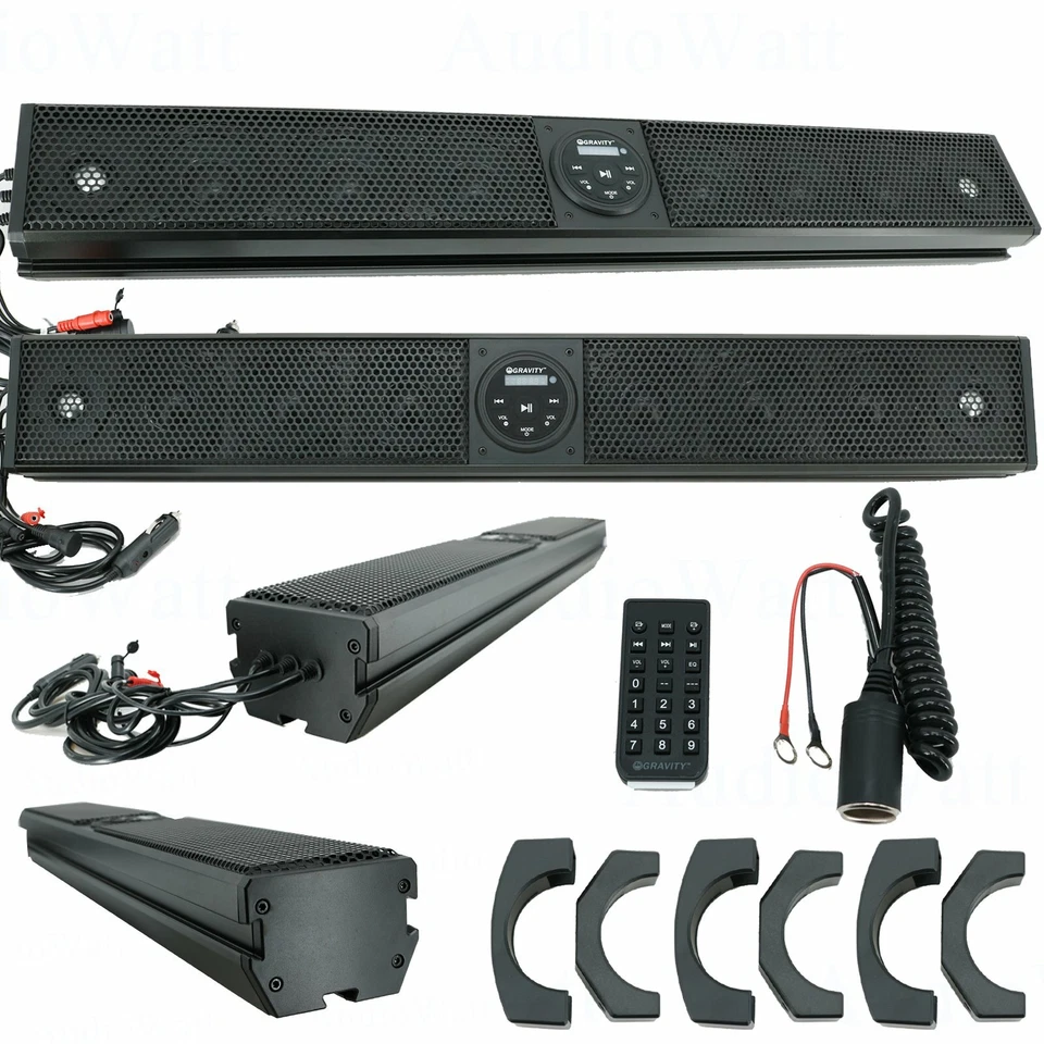 Sistema de barra de sonido Gravity 600W 35" 8 altavoces Bluetooth Marine Polaris/ATV/UTV/RZR Foto 2 de 4
