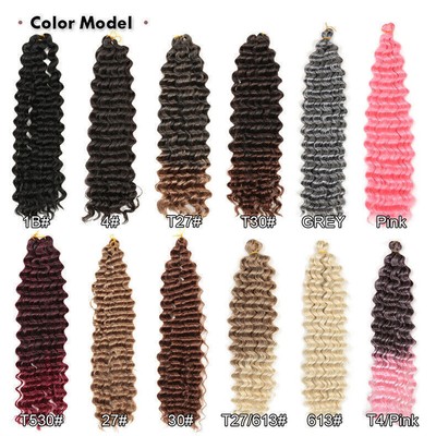 22'' 28'' Deep Wave Twist Crochet Braids Afro Curls Braiding Hair Low Tempreture