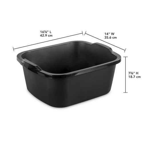 (2 pack) Sterilite 18 Qt. Dishpan Plastic, Black Fast shipping - Picture 3 of 5