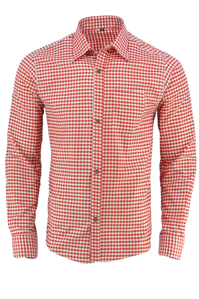 Trachtenhemd Trachten Hemd Herren Oktoberfest Wiesn in 3 Farben S bis 4XL LEBRG - Bild 4 von 4