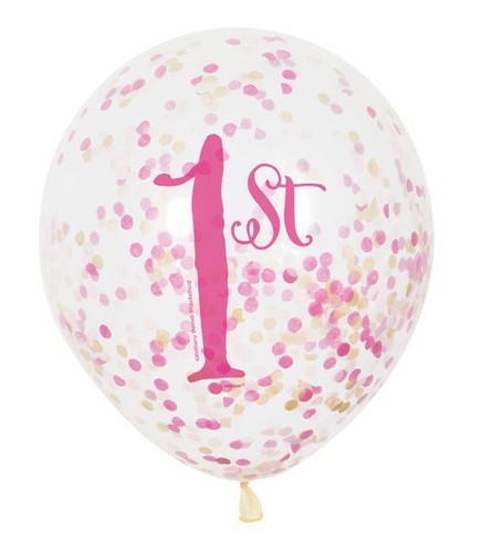 1. Geburtstag Mädchen Party Deko Set rosa Vichy Karo Kindergeburtstag Dekoration - Bild 11 von 61