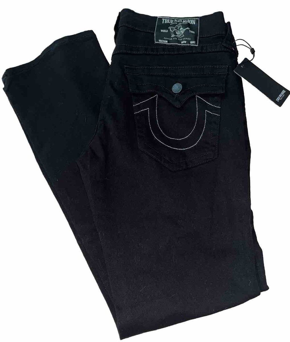 TRUE RELIGION RICKY SN FLAP RELAXED STRAIGHT 105712 JEANS 34 X 33 
