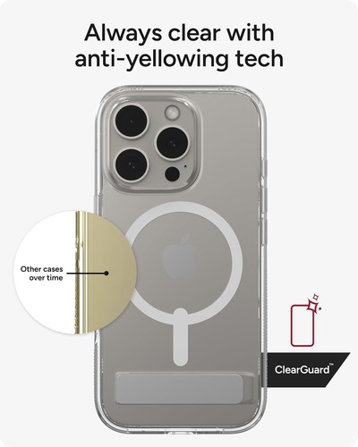 ZAGG Crystal Palace Magsafe Military-Grade Clear Kickstand Case - iPhone 16 Pro - Picture 2 of 8