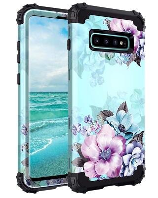 Galaxy S10 Plus Floral Case Heavy Duty Shockproof Full Body Phone Cover