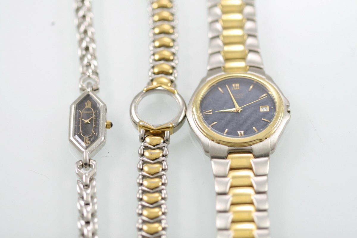 Seiko Citizen Bulova Watch Men Women Stainless Gold Silver