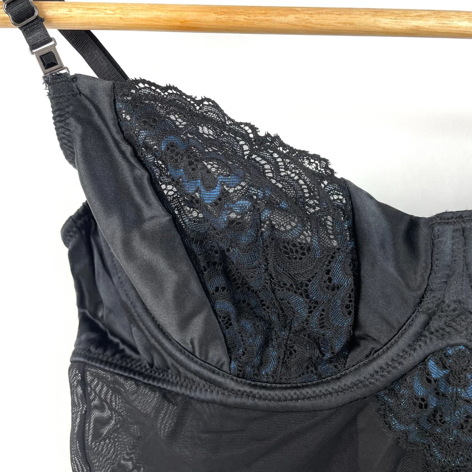 Elle Macpherson Obsidian Lillian Bodysuit Sz 14C Black Silk Blend Underwired New - Image 2 of 4