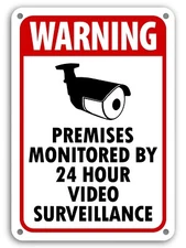 Warning Video Surveillance Sign Video Monitor Sign under 24 hour cctv BURGLAR 