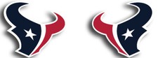 Houston Texans Logo Mirrored Vinyl Decals / Stickers Set of 2