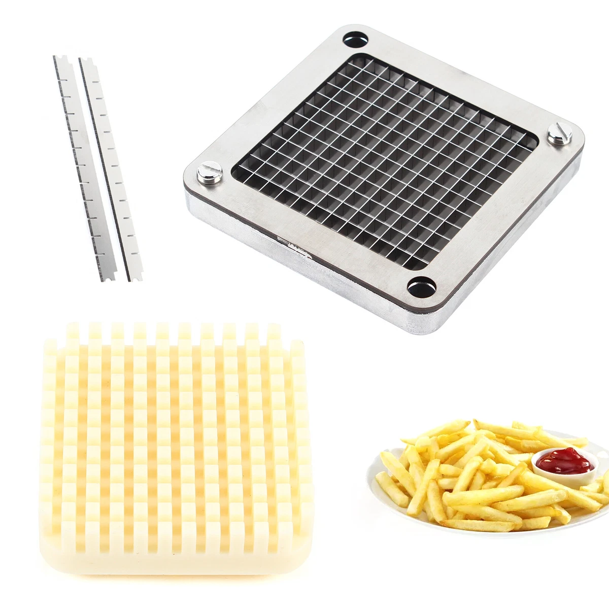 NEW 1/4Commercial Stainless French Fry Cutter Potato Vegetable Slicer Dicer