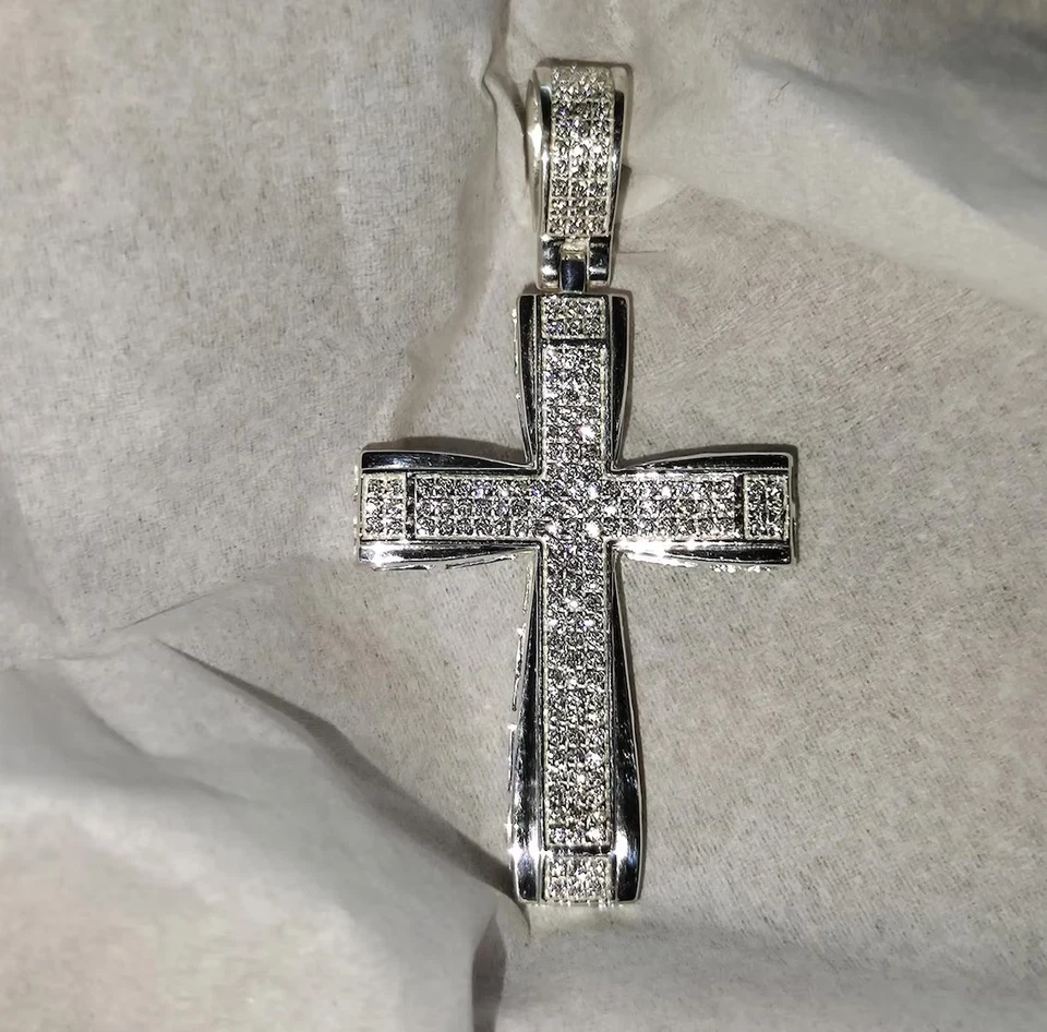NEW FOR MESN Diamond Jesus Cross Pendant, Lab-Created Diamond, Sterling Silver - Image 4 of 4