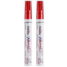 Permanent Paint Pens Red Markers 2 Pack Single color Oil Based Paint Markers...