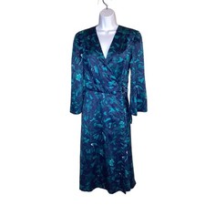 Prologue Women Dress Small  EUC L/S Floral Faux Wrap Dress Workwear Wrap dress 