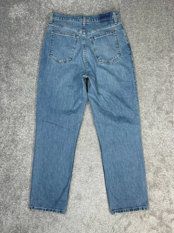 Pantalones de mezclilla rectos Abercrombie & Fitch Curve Love The 90s para mujer 29 azul 28x28 Foto 2 de 4