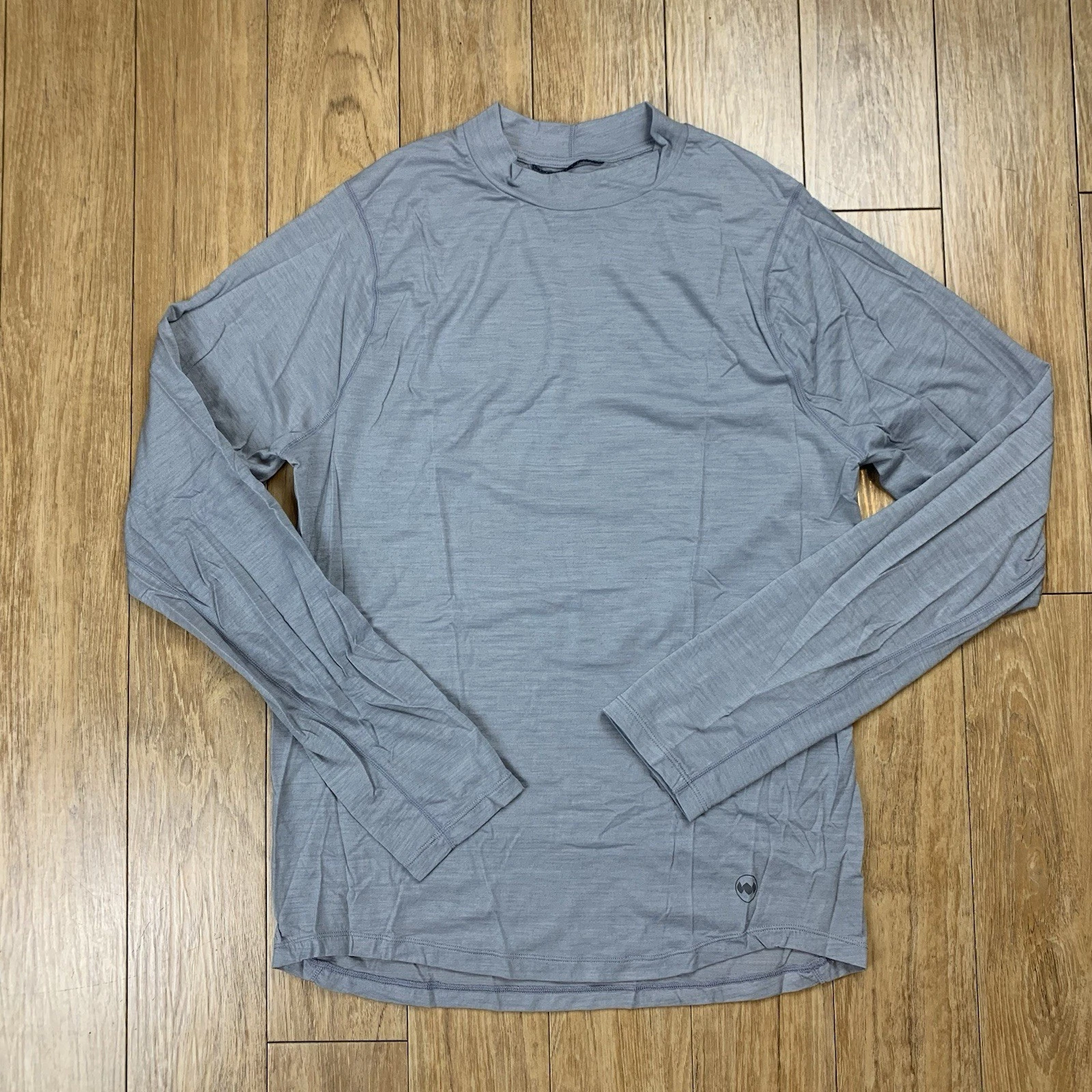 Janji Shirt Men S Gray Merino Wool Blend Baselayer Long Sleeve Crewneck
