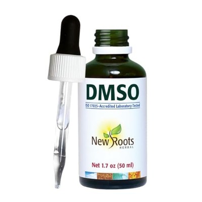 New Roots Herbal DMSO Liquid 99.9% with Dropper, Dimethyl Sulfoxide (50ml), Low