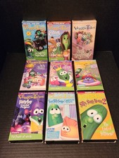 Religion Lot of 9 VeggieTales Veggie Tales VHS Tapes Christmas Sing Along Larry