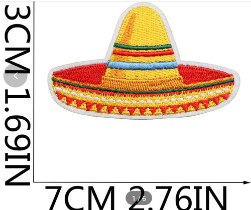 Mexican Fiesta Sombrero Iron On Sew On Patch