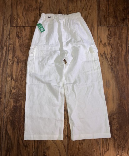 Gap Sz 8 Girls White Linen Cargo Pants, NWT, Retail $39 - Picture 7 of 8
