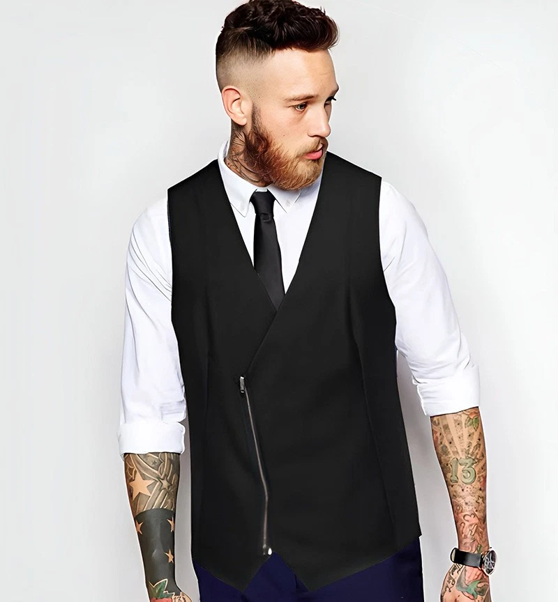 Mens Vest Dress Vest Slim Fit Button Down Prom Formal Suit Vest Waistcoat