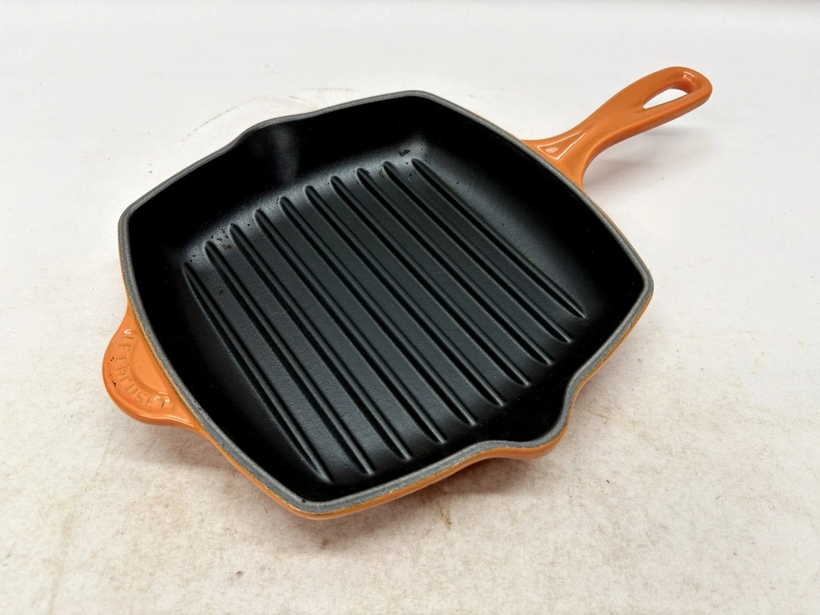 Le Creuset Griddle Skillet Frying Pan 20 Orange Cast Iron Square
