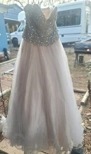 Camille La Vie Wedding Dress With Silver,Beige Undertones. Very Stunning Size 8.