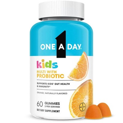 One A Day Kids Multivitamin with Probiotic, 60 Count (Pack of 1) Expires 05/2027