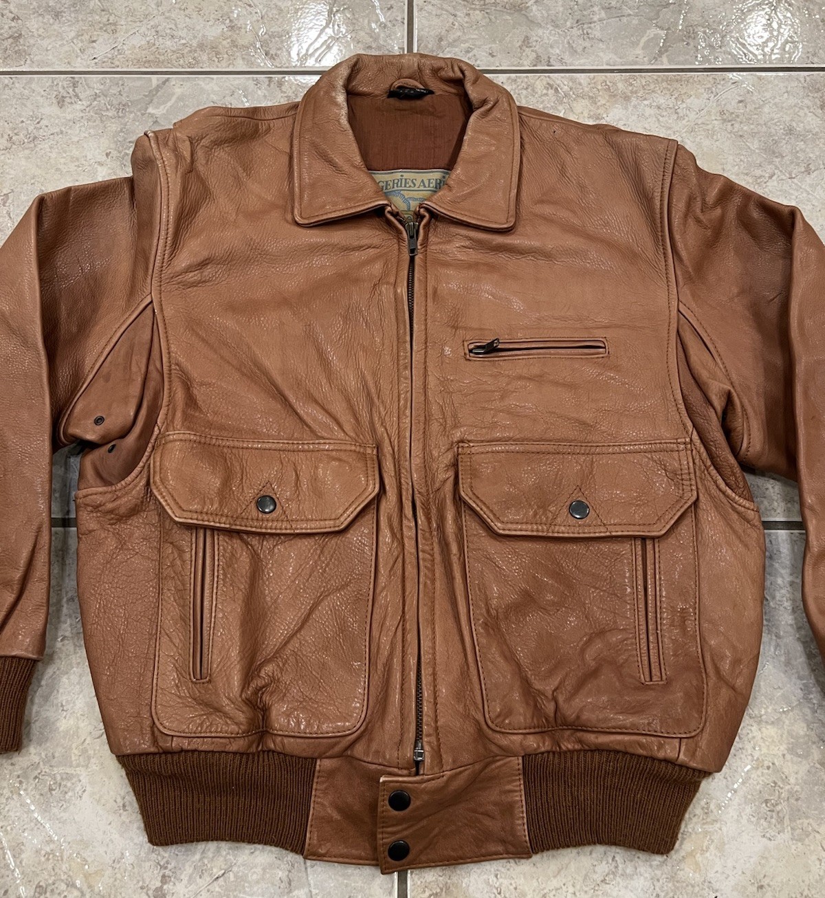 VTG 1986 Mens 40 American Eagle Leather A2 Flight Bomber Jacket Pilot Moto Cafe image 4