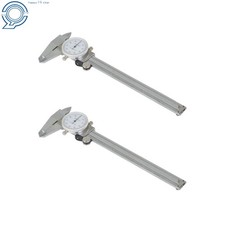 2 Pcs Dial Caliper Stainless Steel 6 In Shockproof Of Gauge 0.001" Accuracy