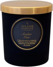 Shearer Candles Amber Noir Scented Jar Candle with Gold Lid, Black, 7cm l x 7cm