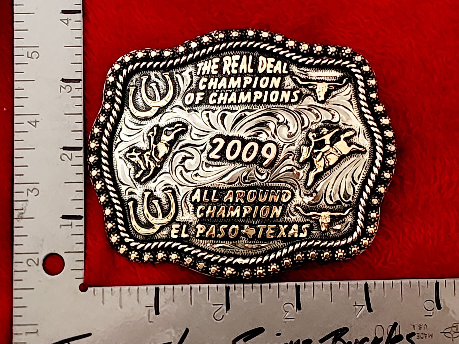 All Around Rodeo Trophy Buckle Champion☆El Paso Texas☆Roughstock☆2009☆RARE☆600