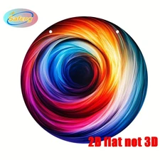 8x8 Inch Vibrant Swirling Colors Metal Wall Art Weather Resistant