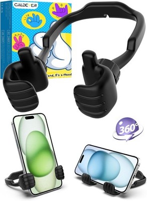 Durable Black Thumbs Up Phone Stand - Adjustable & Universal Gadget Gift