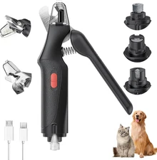 Pet Nail Clippers Grinder 2-in-1 LED Light USB Rechargeable Dogs Cats Trimmer