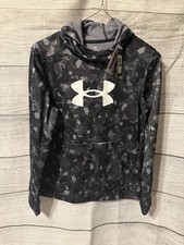 NWT Boys Under Armour Gray / Black Camo Hoodie Youth Large MSRP 45