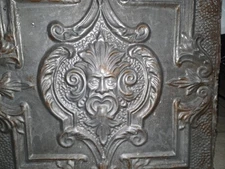 ONE RARE ANTIQUE TIN CEILING TILE OLD MAN NORTH WIND FACE 24” X 24" SALVAGE