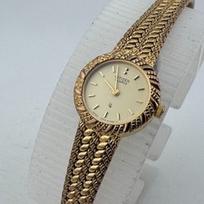 VTG Citizen 2200 Quartz Watch Women Small 17mm Gold Tone Analog New Battery 6"