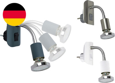 Trango 11-055 LED Steckerleuchte Im Anthrazit-Schwarz Mit Deko-Chrom Ring, Steck