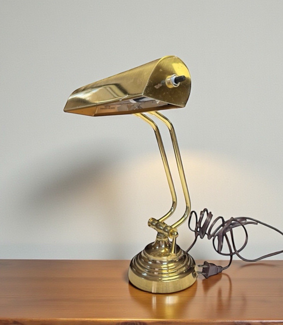 Vintage Brass Bankers Lamp Mid Century Desk Piano Light Adjustable Gold