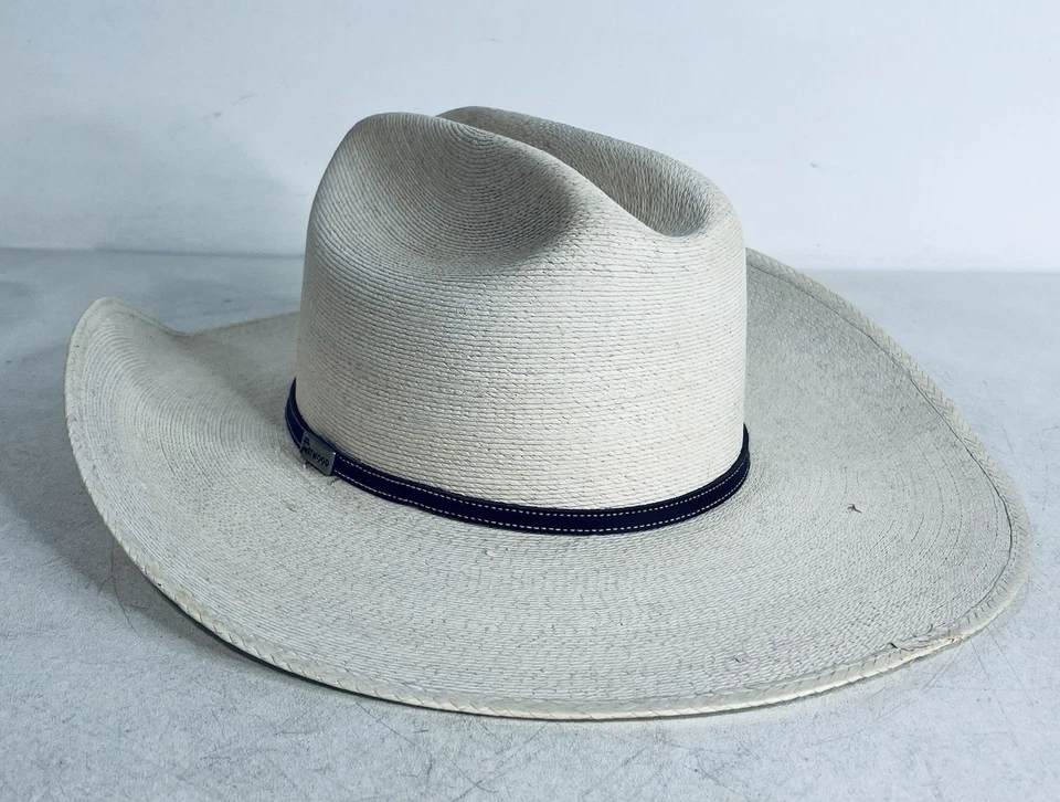 Sombrero de Vaquero Atwood Hereford Talla 7 1/8 Largo Ovalado Paja Marfil 7X Foto 4 de 4