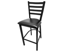 Oak Street Manufacturing BM-234 Ladder Back Metal Frame Bar Stool w/ Vinyl Seat
