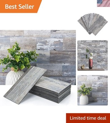 102-Piece Peel and Stick Subway Tile Backsplash - 3x6 Distressed Wood Elegance
