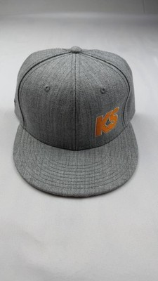 KS Otto Gray Orange Adjustable Snapback Solid Hat Men's Casual One Size 
