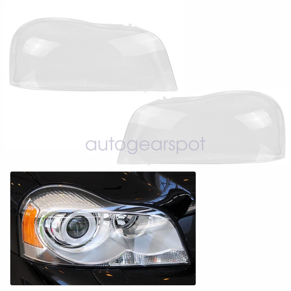 Par de faros delanteros para Volvo XC90 2006-2014 pantalla lente cubierta Foto 2 de 4