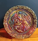 1979 Signed Don FENTON Red Carnival Glass Mothers Day Madonna Rose Hedge #2941