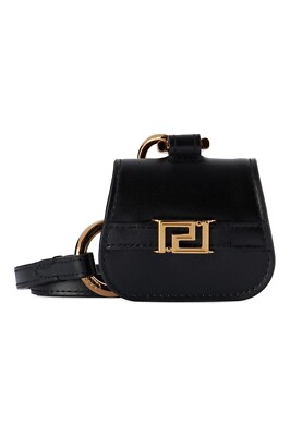 Versace Greca Goddess Airpods Pro Case Black Leather NWT $595