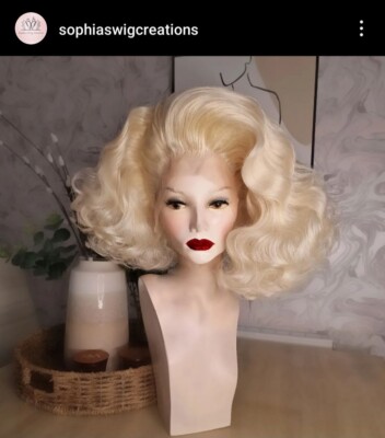 Blonde Curly Hair Blonde Drag Queen Wig Blonde Vintage Wave Drag