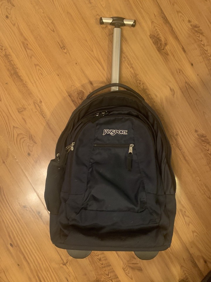 Jansport Dark Blue backpack wheels wheeled rolling TH89 Back Pack Carryon 📓 eBay